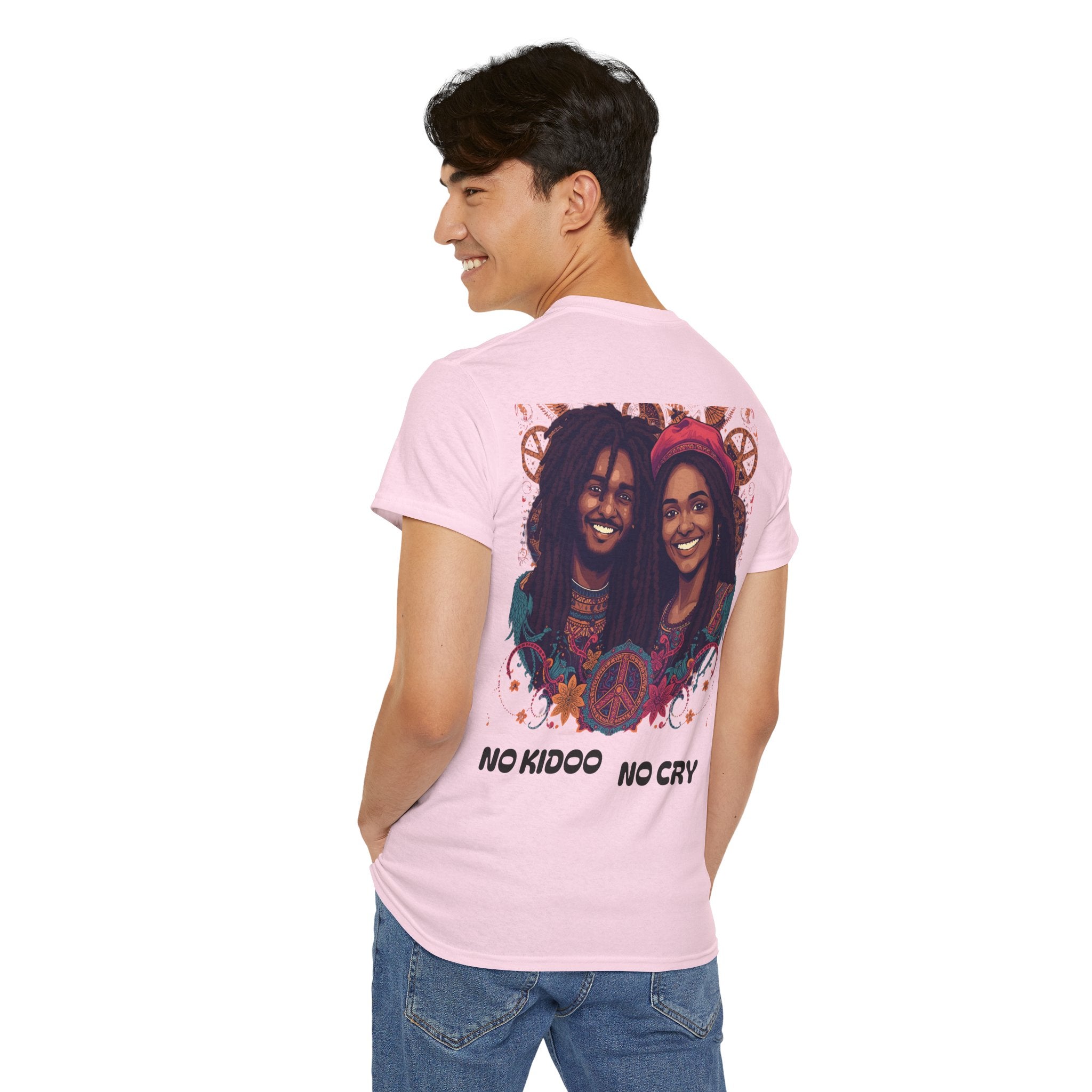 Unisex Heavy Cotton Tee with 'No Kids No Cry' Artwork, Vintage Tee, Music Lover Gift,  Inspired Shirt, Casual Streetwear
